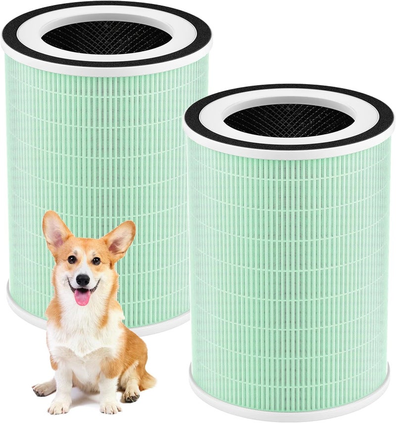 WILERDA 2 Pack HEPA KILO Pet Filter, Compatible with Afloia KILO, KILOPLUS, KILOPRO, MIRO,MIRO PRO and MORENTO MR-Kilo, Kalo Air Pur ifier, 360° 4-Stage Filtration, Green - Image 1